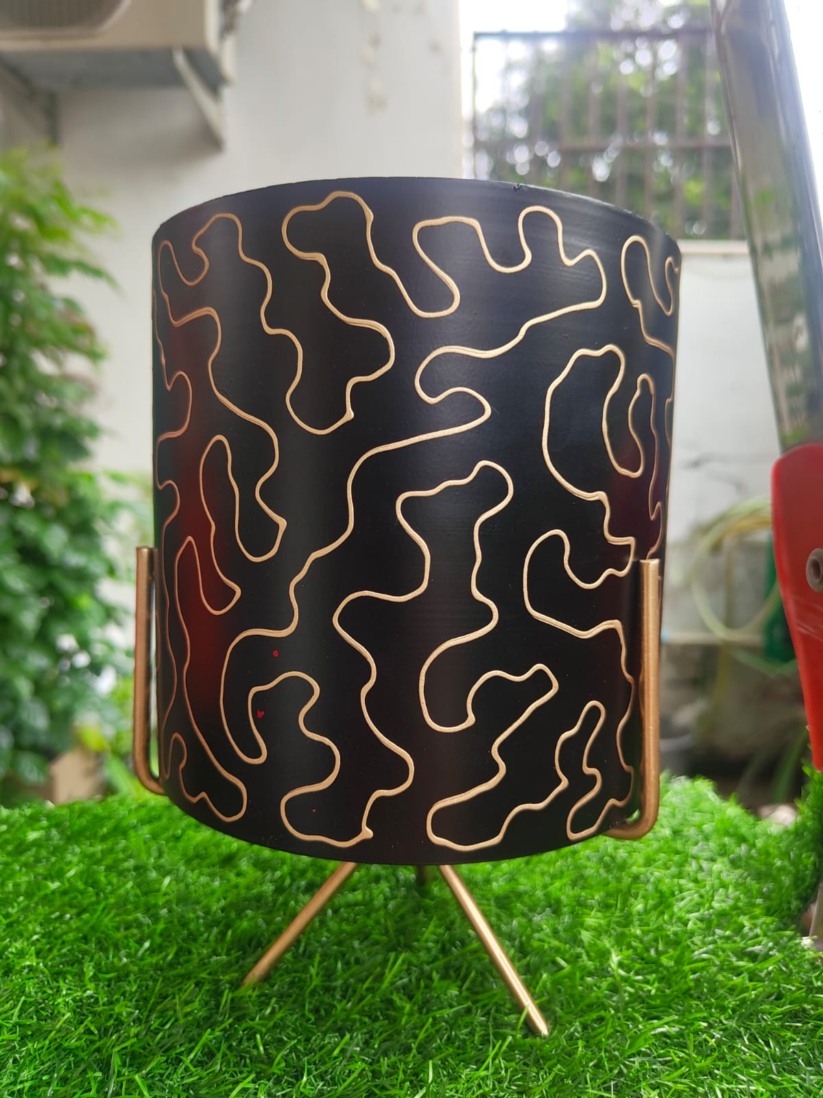 Printed Rectangular pot with stand