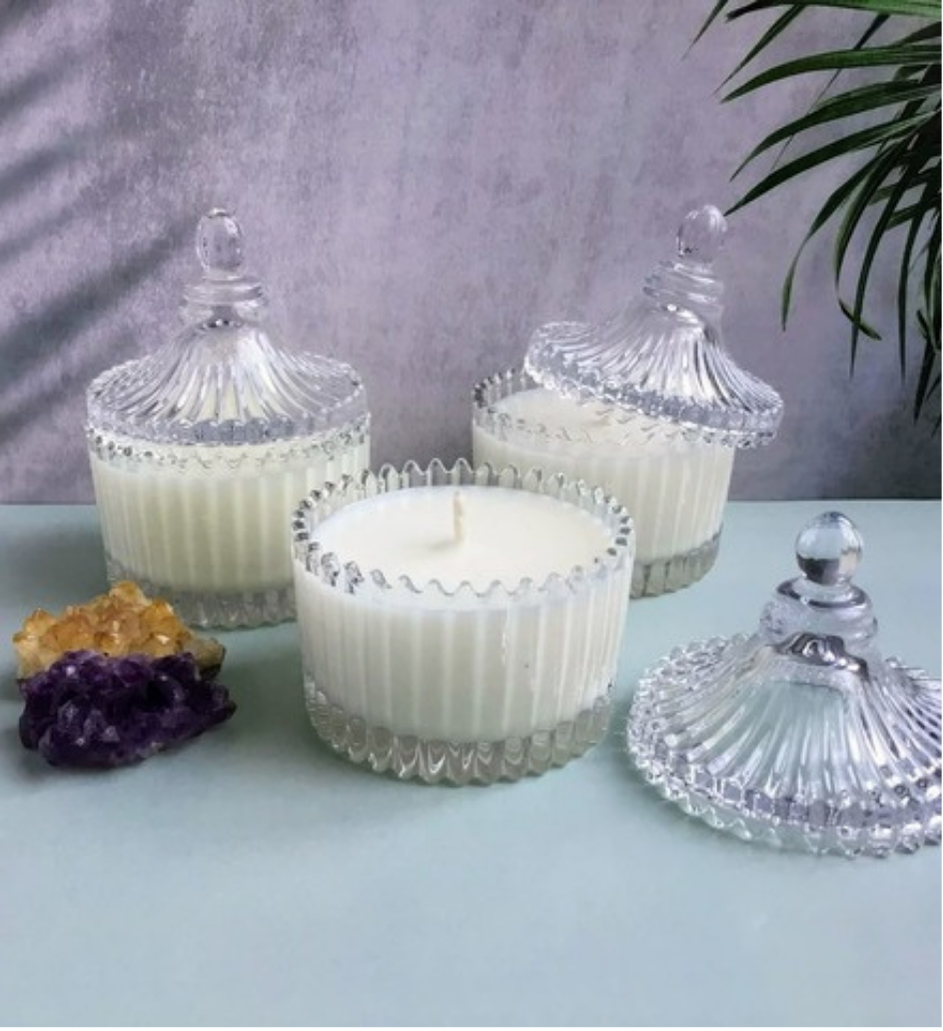 Lid Glass Jar Candle - single pieace