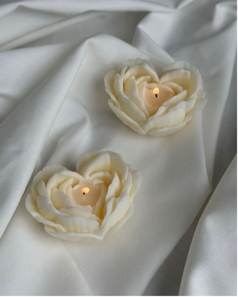 Heart Rose Candle - Single Piece