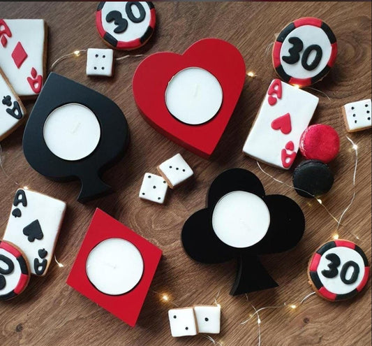 Playing cards Wooden Candle set