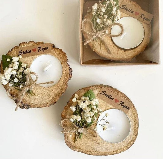 Oval shape Tea Wooden Candle