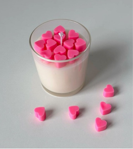 Pink heart Jar Candle - Single piece