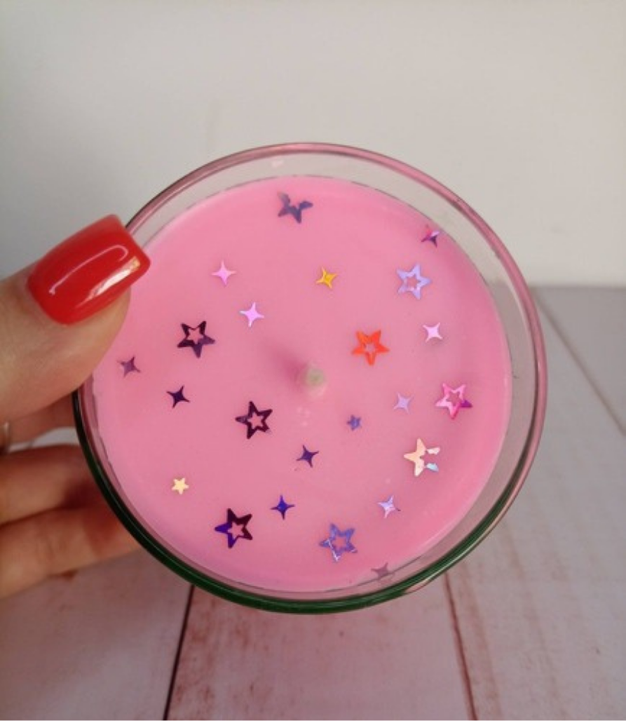 Pink short Jar Candle