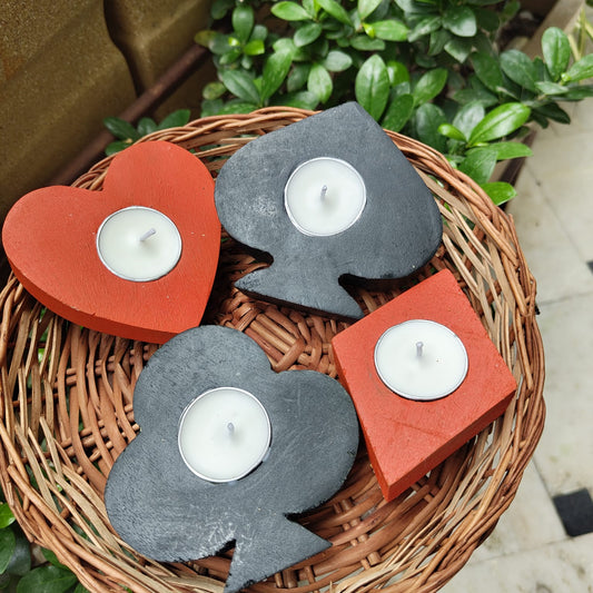 Playing cards Wooden Candle set