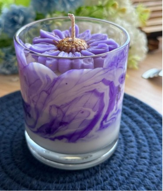 Purple Flower Jar Candle - Single Piece