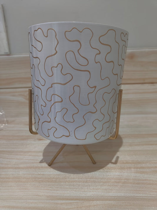 Printed Rectangular pot with stand