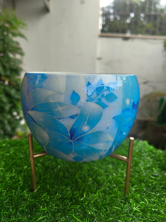 Printed Apple shape pot with stand