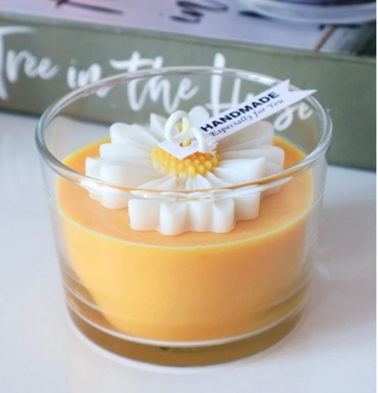 White Flower Jar Candle