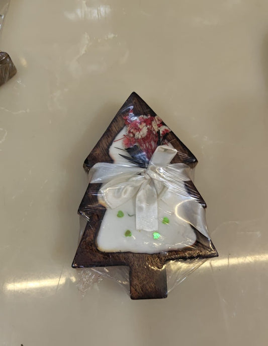 Christmas Tree Wooden Candle