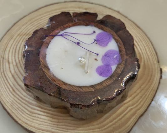 Designer Circle Wooden Candle - single pieace